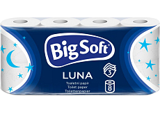 Big Soft Luna 3-warstwowy papier toaletowy, 8 rolek, 17,6 m rolka