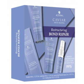 Alterna Caviar Restructuring Bond Repair obnovující šampon pro poškozené vlasy 40 ml + kondicionér 40 ml + Leave-in Heat Protection Spray 25 ml + 3-in-1 Sealing Serum 7ml Trial Kit set