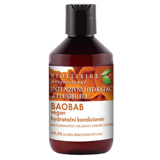 Bioelixire Vegan Baobab hydratační kondicionér pro suché, křehké a poškozené vlasy 300 ml - exp 05/23