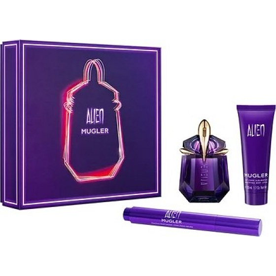 Thierry Mugler Alien parfémovaná voda plnitelný flakon pro ženy 30 ml + tělové mléko 50 ml + pero s parfémem 7 ml, dárková sada