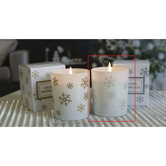 Lima Aroma Snowflake Jablko a skořice vonná svíčka stříbrná, doba hoření 50 hodin 175 g