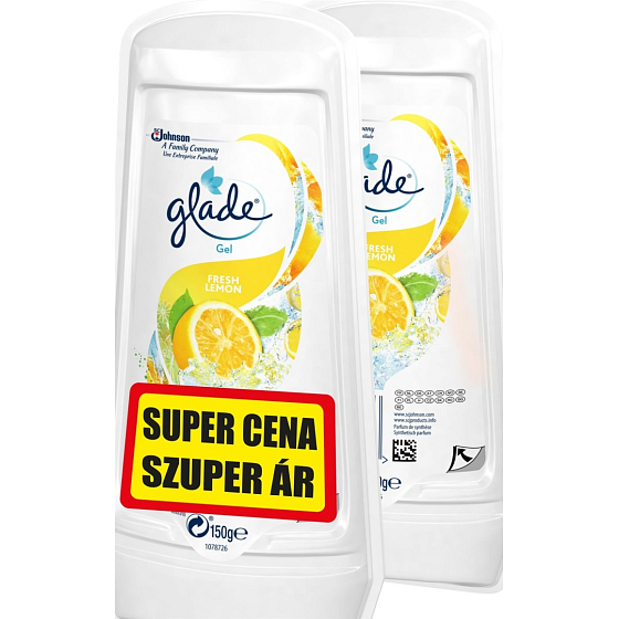 Glade Fresh Lemon - Svěží citron gel osvěžovač vzduchu 2 x 150 g, duopack