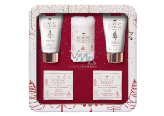 Grace Cole Dzikie figi & Żurawina żel pod prysznic 75 ml + krem do ciała 75 ml + kule do kąpieli 80 g + sól do kąpieli 100 g + ręcznik flanelowy + metalowe pudełko, zestaw kosmetyków dla kobiet