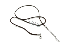 Woskowana smycz brązowa z karabinkiem długość 45 x 1,5 cm