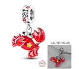Charm Srebrne 925 Luminozne - Znak zodiaku Rak, zawieszka na bransoletkę