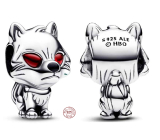 Zawieszka Srebrna 925 Gra o Tron Wilk Duch - Duchowy Direwolf, koralik do bransoletki, film