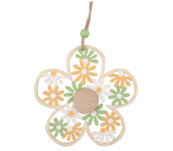 Kwiat drewniany do zawieszenia 11,5 cm