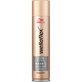 Wellaflex Shine & Hold lak do włosów, trwałość 5, 400 ml