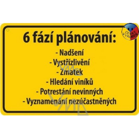 Nekupto Humorná cedulka 6 fází plánování 15 x 10 cm 1 kus