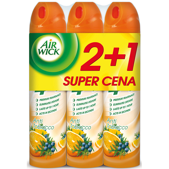 Air Wick Anti Tabac 4v1 osvěžovač vzduchu sprej 3 x 240 ml