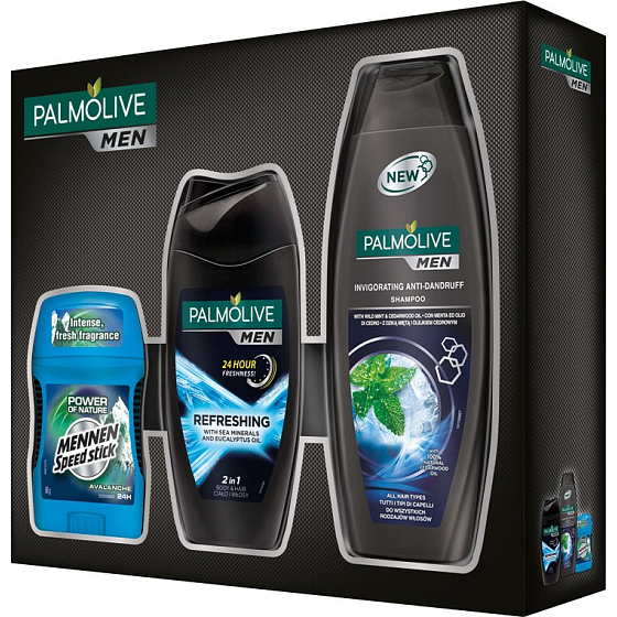 Palmolive Into the Wild sprchový gel Refresh + šampon Invig.+ Mennen stick, kosmetická sada