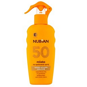 Nubian OF50 Mléko na opalování 200 ml sprej