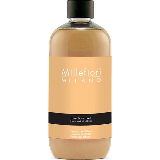 Millefiori Milano Natural Lime & Vetiver - Limetka a vetiver Náplň difuzéru pro vonná stébla 250 ml