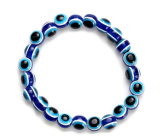 Niebieskie oko bransoletka elastyczna, koralik 6 mm / 16 - 17 cm