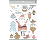 Folia okienna świąteczna kolorowa z brokatem Santa 30 x 42 cm