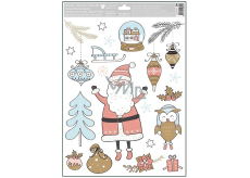 Folia okienna świąteczna kolorowa z brokatem Santa 30 x 42 cm