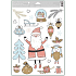 Folia okienna świąteczna kolorowa z brokatem Santa 30 x 42 cm