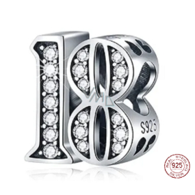 Charm Srebrna 925 18 rocznica, koralik na bransoletkę Charm Srebrna 925 18 rocznica, koralik na bransoletkę