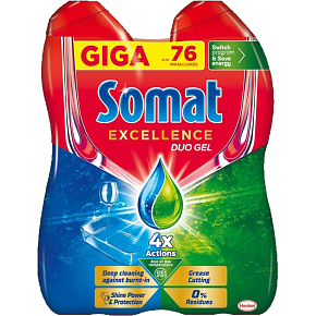 Somat Excellence Duo żel do zmywarki, 2× 684 ml, 76 dawek