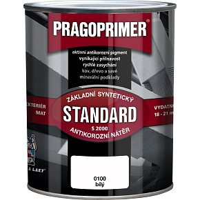 Pragoprimer Standard S2000 podkładowa farba na metal, 0100 biała, 600 ml