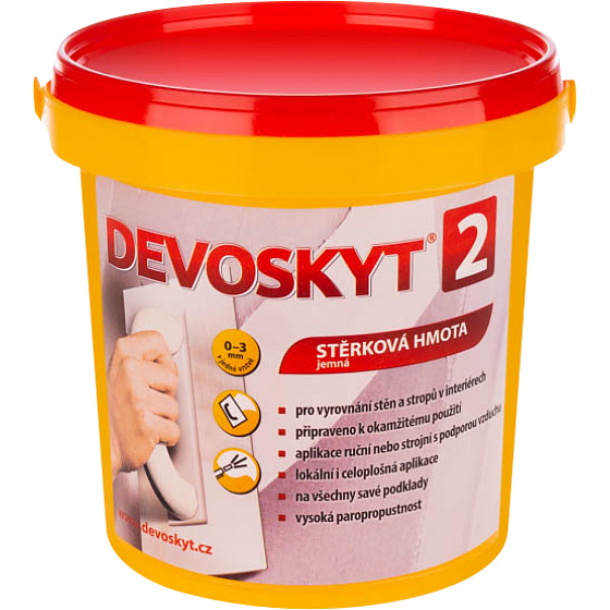 Devoskyt grubość 2, masa szpachlowa do wnętrz, 1,8 kg