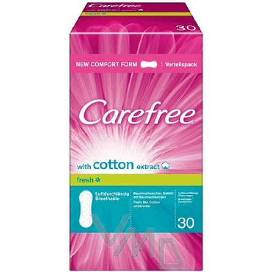 Carefree Cotton Fresh prodyšné slipové intimní vložky 30 kusů