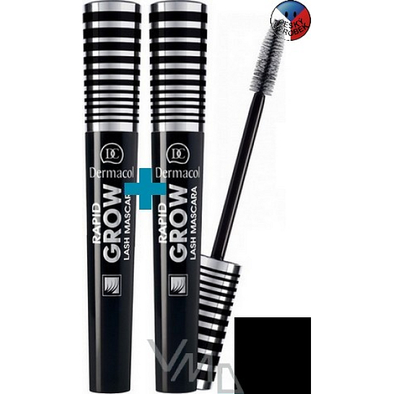 Dermacol Rapid Grow Lash řasenka 1 + 1 kusů 2 x 8 ml černá