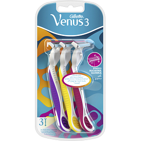 Gillette Venus 3 damskie jednorazowe maszynki do golenia z nawilżającą taśmą, 3 szt.