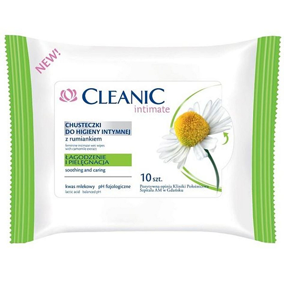Cleanic Intimate Heřmánek ubrousky pro intimní hygienu 10 kusů