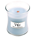 WoodWick Soft Chambray - Čisté prádlo vonná svíčka s dřevěným knotem a víčkem sklo malá 85 g