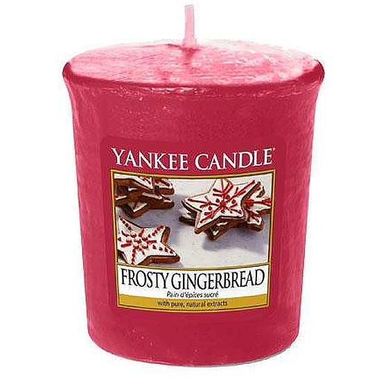 Yankee Candle Frosty Gingerbread - Perník s polevou vonná svíčka votivní 49 g