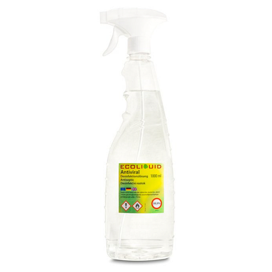 Ecoliquid Antiviral antiseptic dezinfekční roztok, účinná dezinfekce, rozprašovač 1000 ml