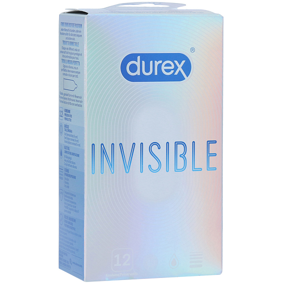 Durex Invisible Superthin nejtenčí kondom, pro maximální citlivost, nominální šířka: 54 mm 16 kusů