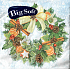 Big Soft Papírové ubrousky 2 vrstvé 33 x 33 cm 20 kusů Vánoční Světle modré s věncem
