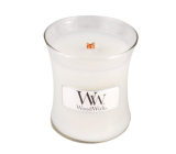 WoodWick Island Coconut - Kokosowa wyspa zapachowa świeczka z drewnianym knotem i wieczkiem szklanym mała 85 g