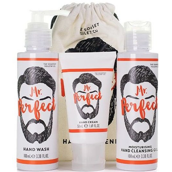 Somerset Toiletry Pan Dokonalý tekuté mýdlo dávkovač 100 ml + dezinfekční gel 100 ml + krém na ruce 50 ml, kosmetická sada pro muže