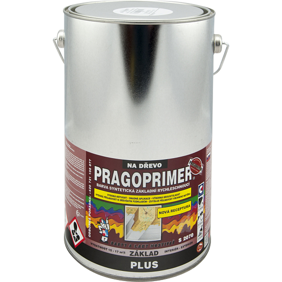 Pragoprimer Plus S 2070 podkładowa farba do drewna, 0100 biała, 4 l