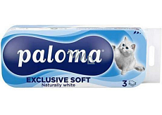 Paloma Exclusive Soft White 3-warstwowy papier toaletowy, 10 rol, 12,98 m rolka