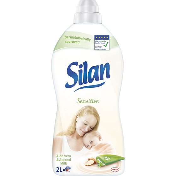 Silan Sensitive Aloe Vera & Almond Milk aviváž pro citlivou pokožku 80 dávek 2 l