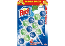 Bref Power Aktiv 4 Formuła Sosnowa Świeżość Blok WC dla higienicznej czystości i świeżości Twojej toalety, barwi wodę, Mega pak 3 x 50 g