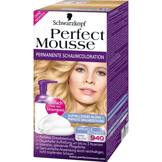 Perfect Mousse Permanent Color barva na vlasy 940 Písková blond
