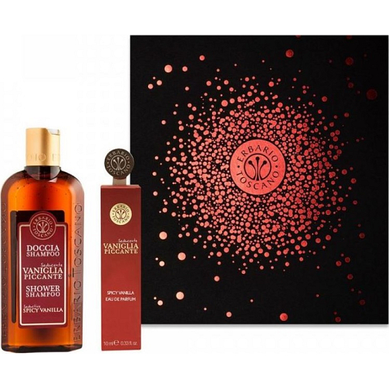Erbario Toscano Vanilka a koření sprchový gel 125 ml + parfémovaná voda pro ženy 10 ml, dárková sada