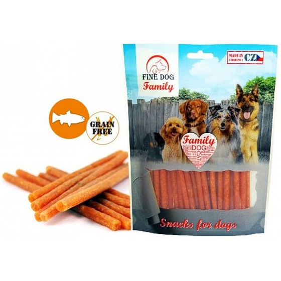 Fine Dog Family lososová tyčka, přírodní masová pochoutka pro psy 200 g
