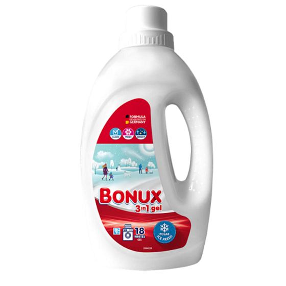 Bonux Polar Ice Fresh 3w1 płynny żel do prania białych ubrań 18 dawek 0,9 l