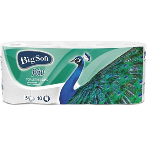 Big Soft Páv Papier toaletowy 3-warstwowy, 10 szt.