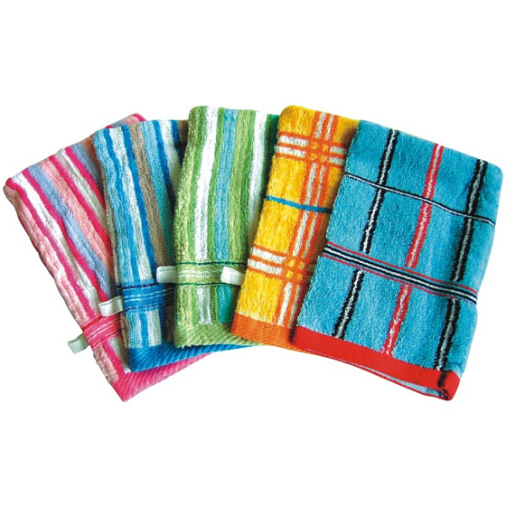 Abella Rękawice frotte Wzór różne kolory z pętelką 1 sztuka