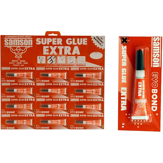 Samson Super Glue płynne klej sekundowy czerwony 12 x 3 g