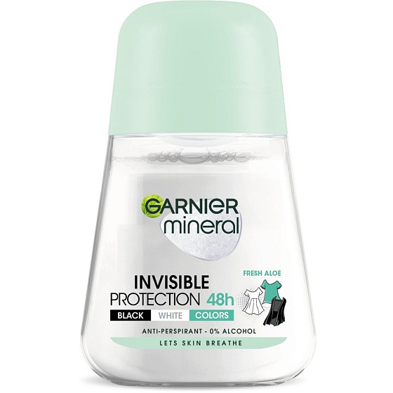 Garnier Mineral Invisible Fresh Aloe 48h kulkowy antyperspirant dezodorant roll-on dla kobiet 50 ml