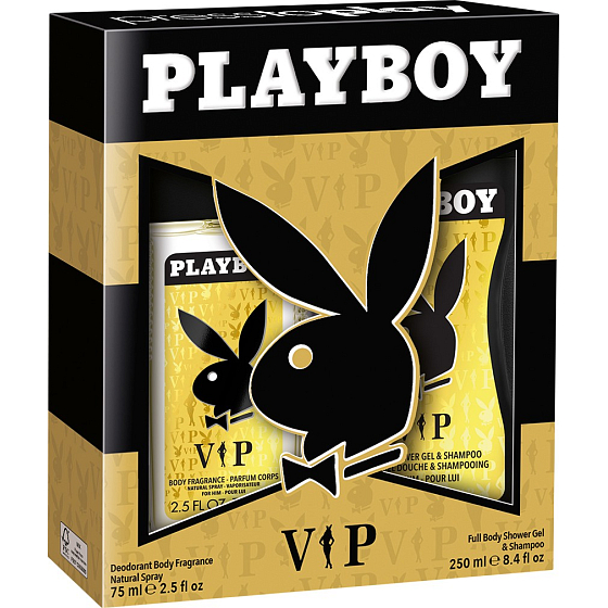 Playboy Vip for Him parfémovaný deodorant sklo 75 ml + sprchový gel 250 ml, kosmetická sada