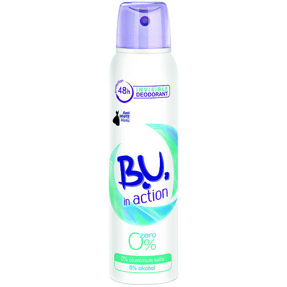B.U. In Action Zero 0% Invisible 48h deodorant sprej pro ženy 150 ml